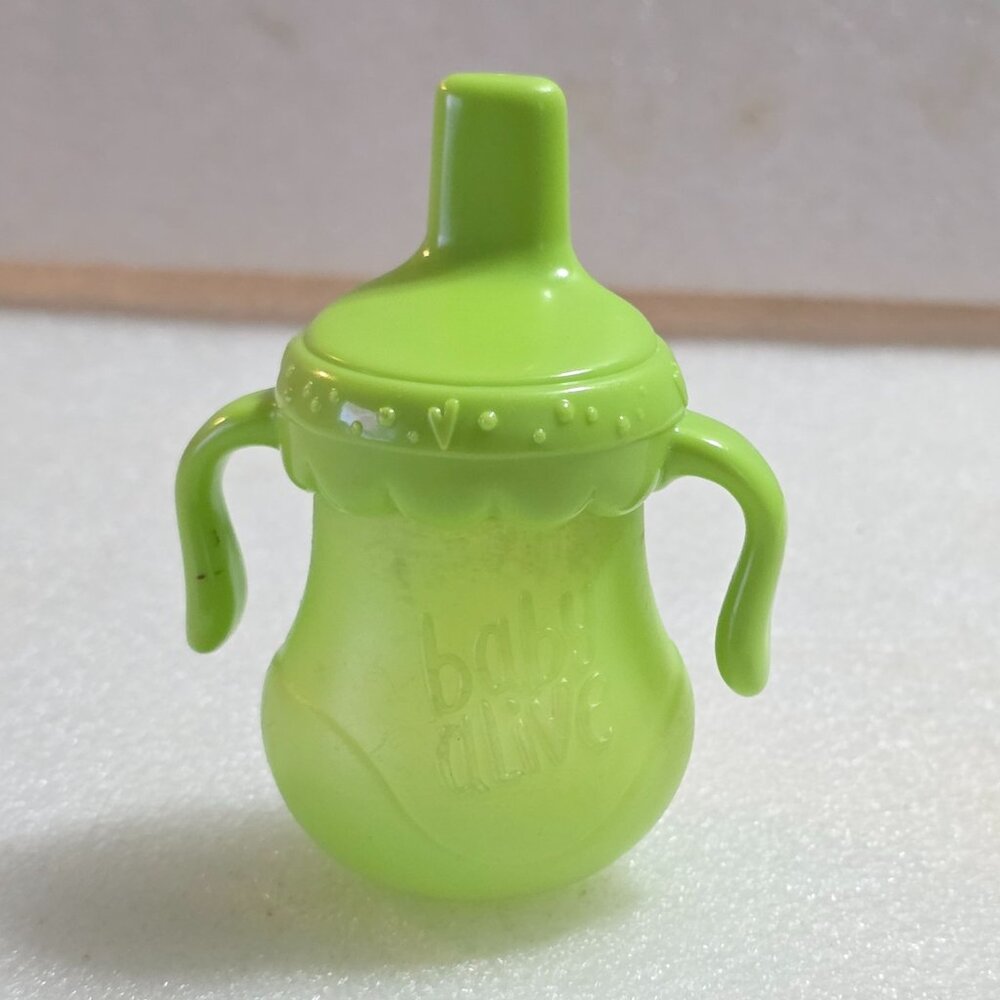 Hasbro Baby Alive Sippy Cup Lime Green Plastic Toy Replacement 3"